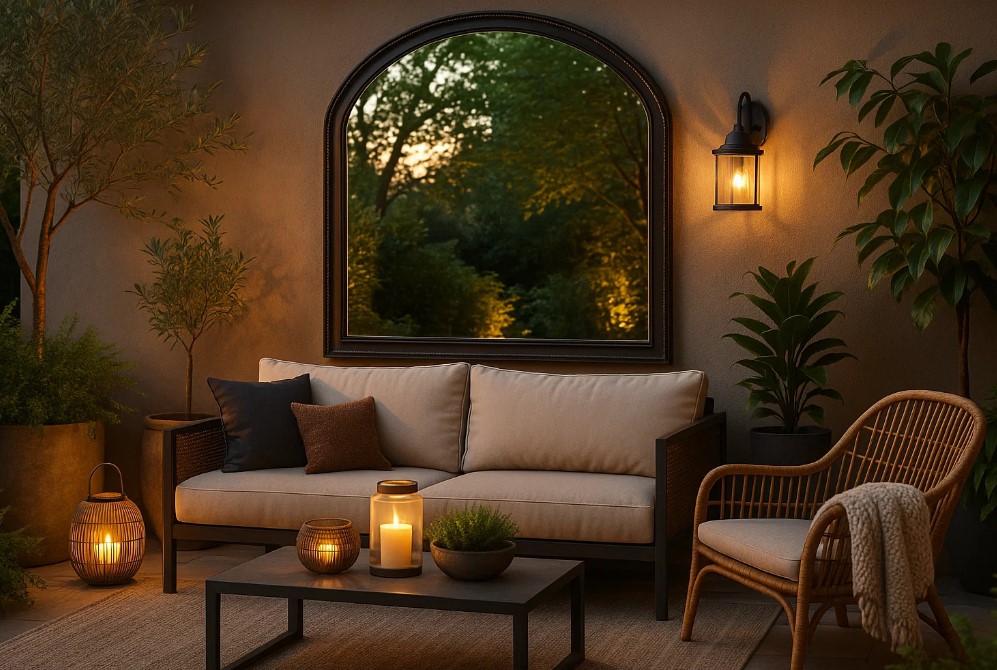 patio with mirror effect