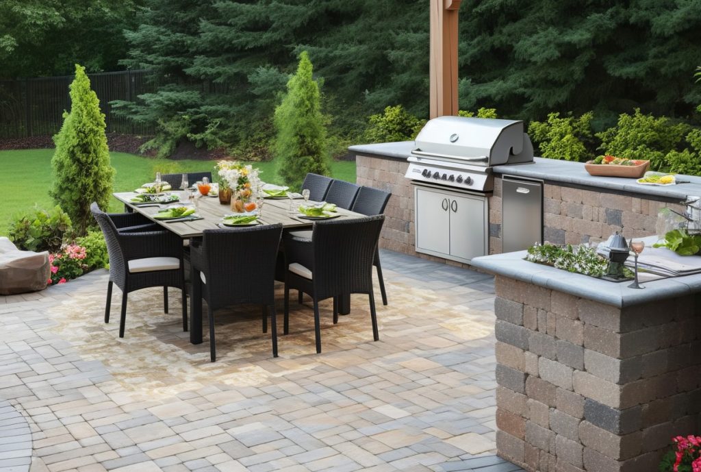patio with outdoor kitchen