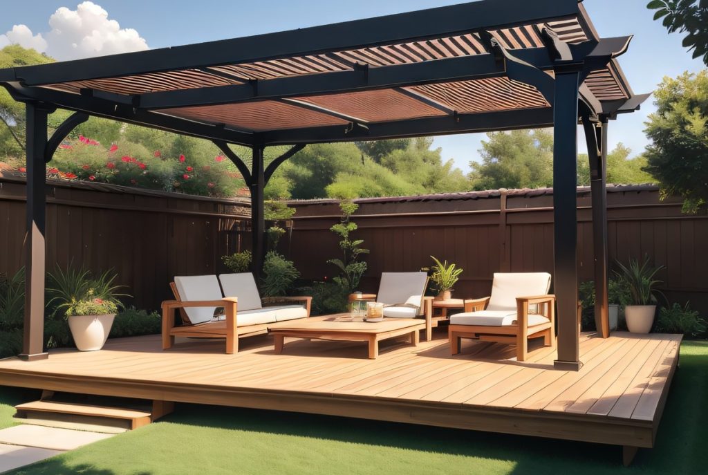 patio with shade or shelter
