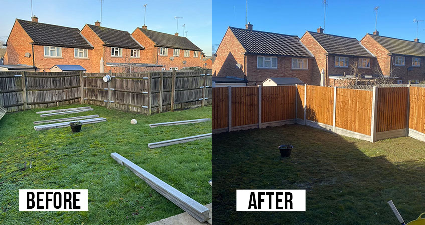 before after fencing installation