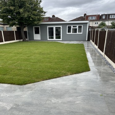 New lawn with soak away, Hornchurch Essex, Landscapers