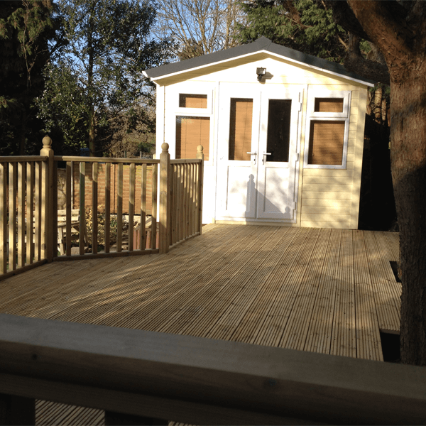 built Decking with handrails
