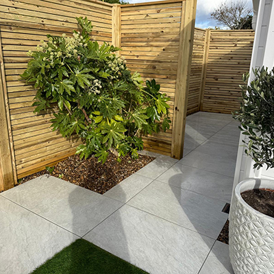 handmade slatted batten fencing Essex landscaping