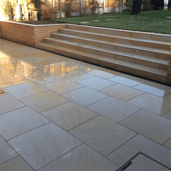 sawn honed mint sandstone for patios in essex