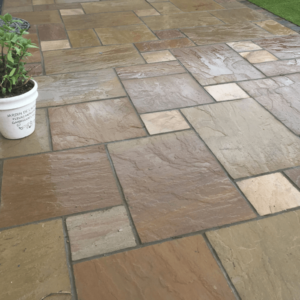 Natural sandstone patio paving essex
